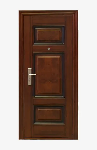 棕色铁艺入户门免抠