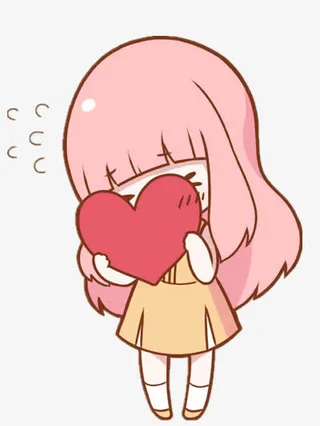 拿着爱心的女孩免抠