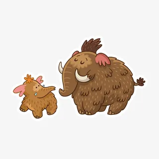 卡通猛犸象矢量图免抠