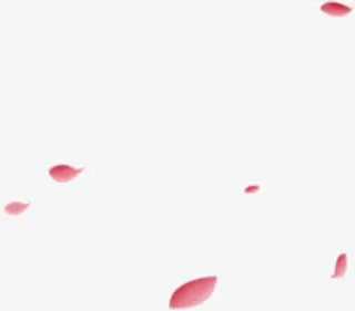 红色卡通花瓣漂浮免抠