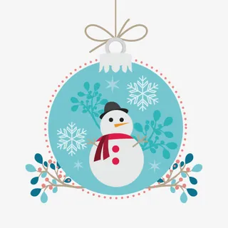 矢量雪人装饰元素免抠