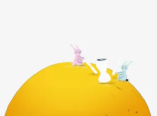 月亮上的兔子免抠