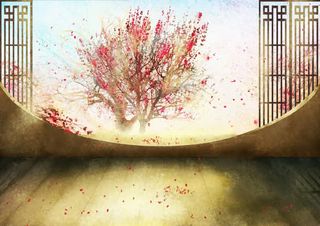 梦幻粉色花朵小树免抠