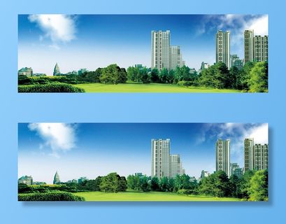 建筑清新海报baneer高清