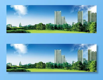 建筑清新海报baneer高清