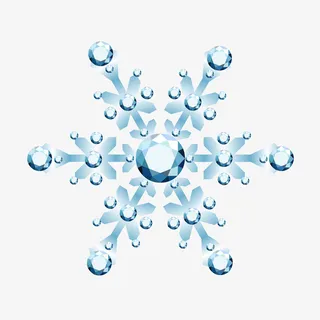 冬天雪钻石蓝色雪花免抠