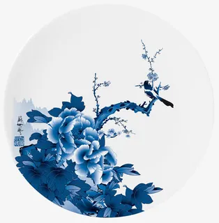 青花瓷盘免抠