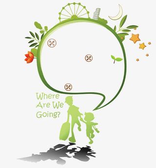 绿色爸爸去哪语言边框装饰免抠