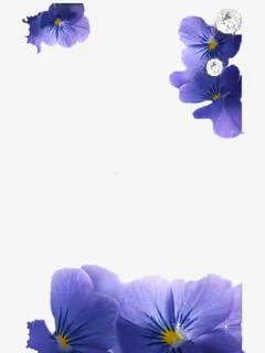 蓝色花儿边框免抠 蓝色花儿边框免抠