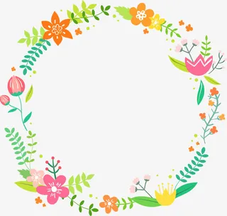 小清新花环边框免抠