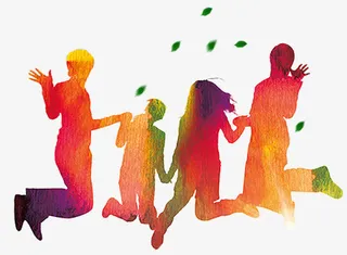 青春活力城市扁平化渐变背景