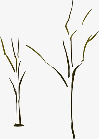 黑色树枝创意手绘免抠