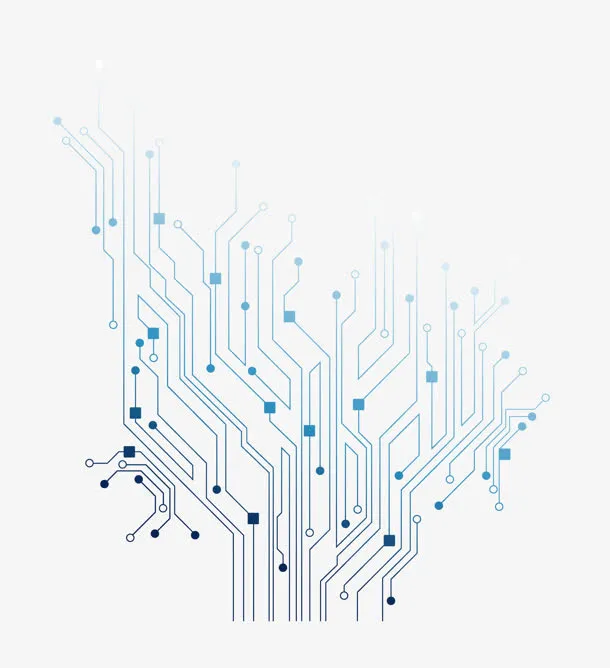 创意合成蓝色科技感线条免抠