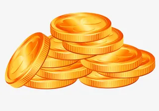 金色卡通钱币装饰图案免抠