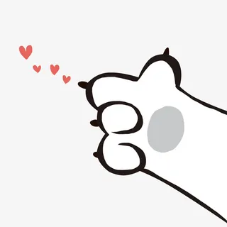 可爱比心猫爪免抠