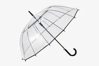 黑手柄透明伞免抠