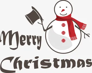 雪人字母标签免抠