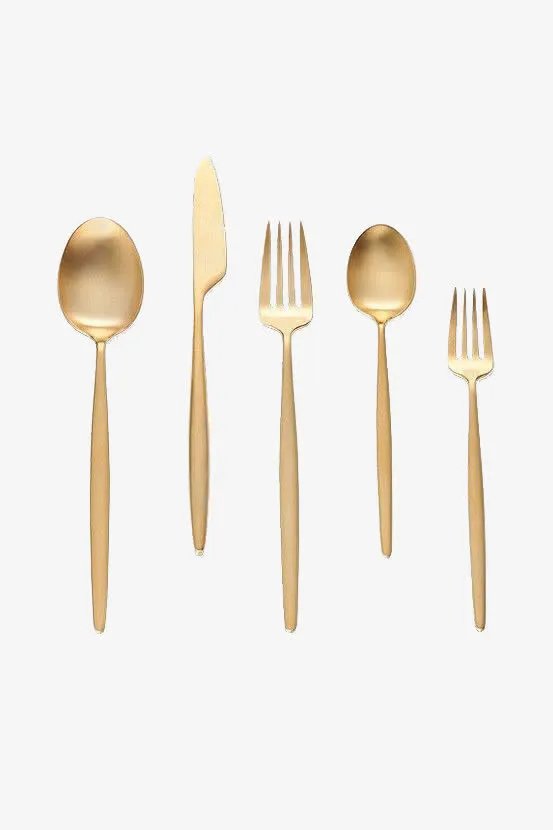 黄金餐具组合免抠