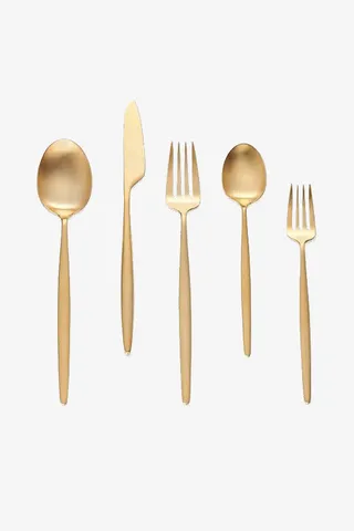 黄金餐具组合免抠