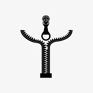 黑色手绘金属拉链免抠