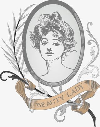 手绘椭圆人物相框飘带免抠