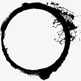 手绘黑色圆圈免抠