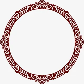 中国风暗红色圆环中秋免抠