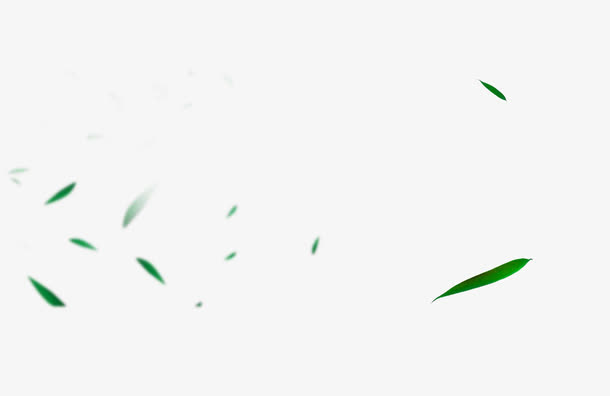 绿色简约树叶漂浮素材免抠
