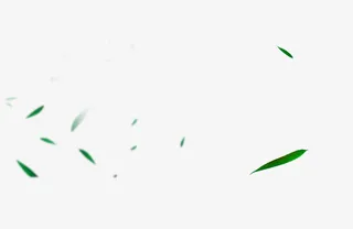 绿色简约树叶漂浮素材免抠