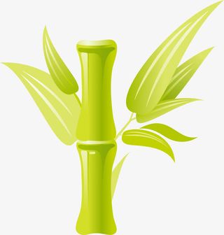 绿色卡通竹子竹叶免抠