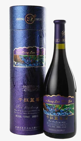 干红蓝莓酒圆筒装免抠