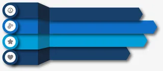 手绘创意蓝色箭头免抠图免抠