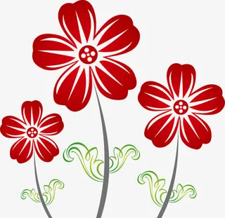 矢量小红花免抠