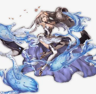 手绘水元素女孩免抠