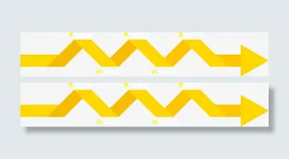 螺旋折线黄色箭头免抠