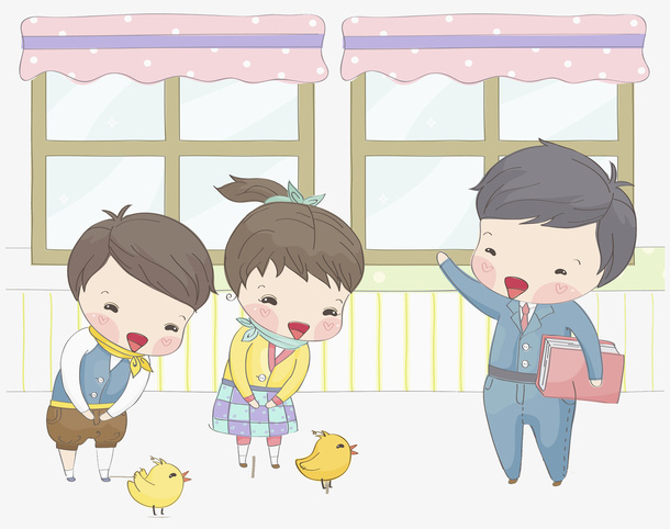 向老师问好的学生免抠