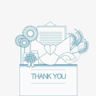 简约感谢卡片信PNG免抠