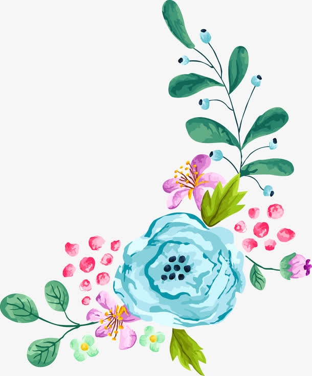 手绘花免抠