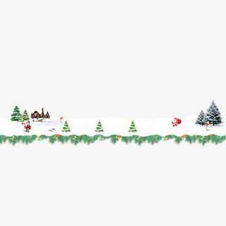 手绘卡通圣诞雪地免抠