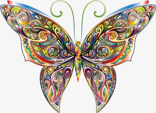 手绘炫彩动物免抠