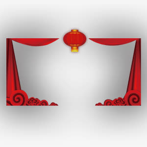红色中国风边框免抠