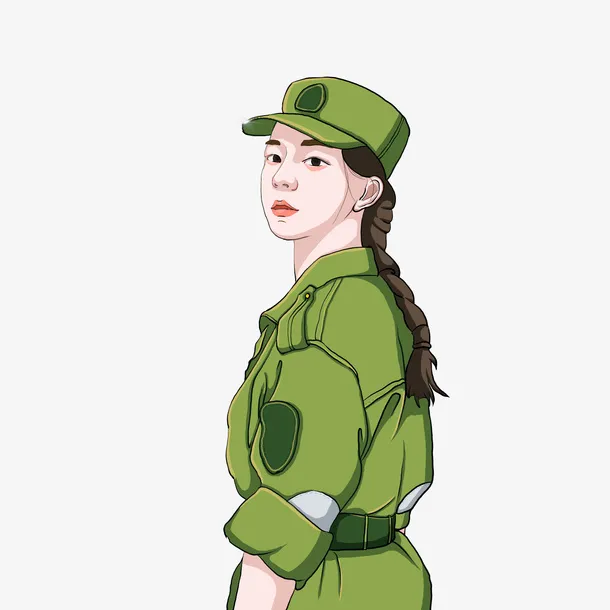 军训人物元素免抠