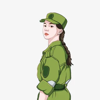 军训人物元素免抠