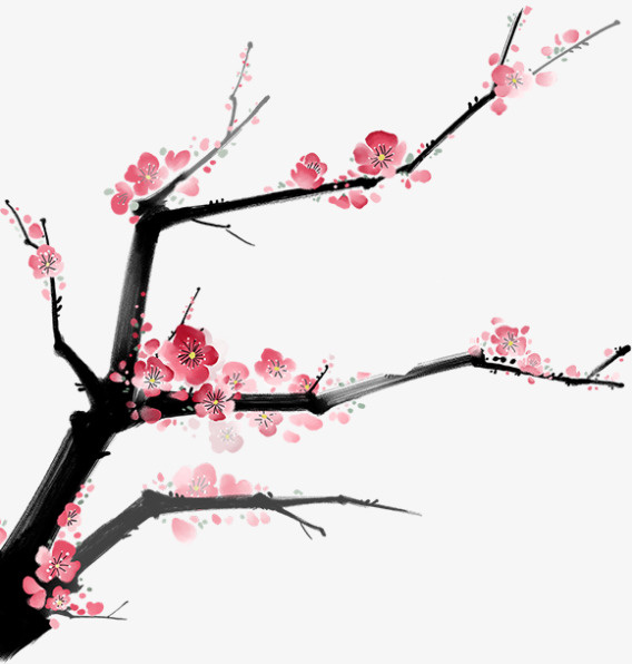 春天粉色美丽桃花免抠