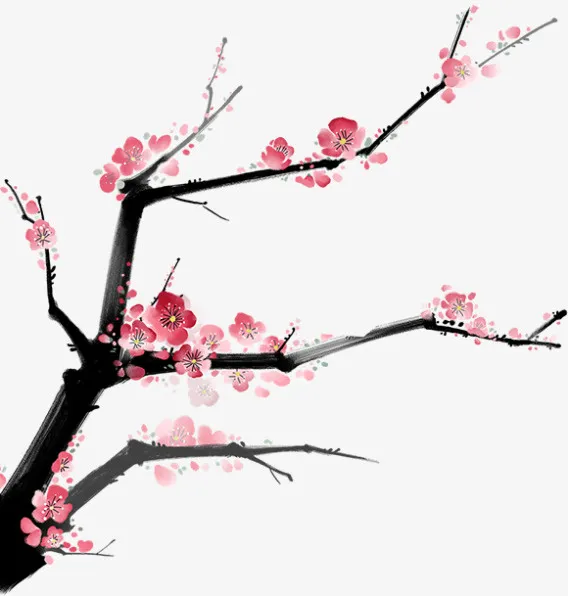 春天粉色美丽桃花免抠