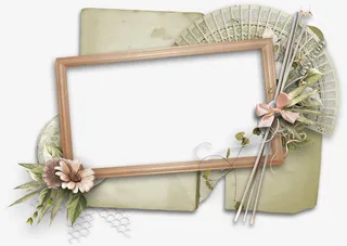 鲜花相框免抠