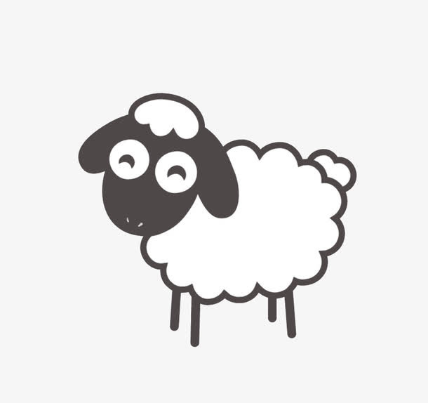 卡通小绵羊矢量图免抠手绘/卡通卡通元素