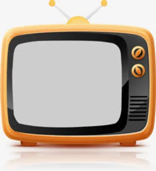 橙色电视机免抠
