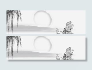 唯美淡雅中国风banner设计背景