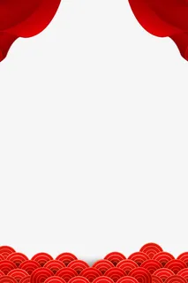 红色飞扬舞台帷幕免抠